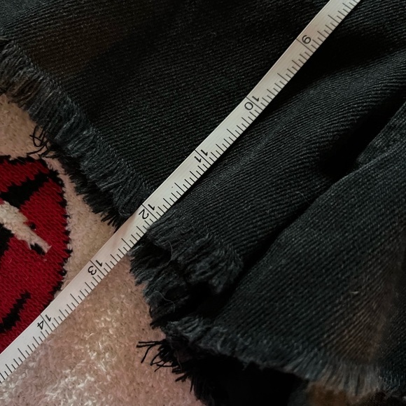 đź–¤Rewash Black Denim Raw-Edge Hemline Classic Wrap Tie Skirt Skortđź–¤SZ 3 - Picture 10 of 11